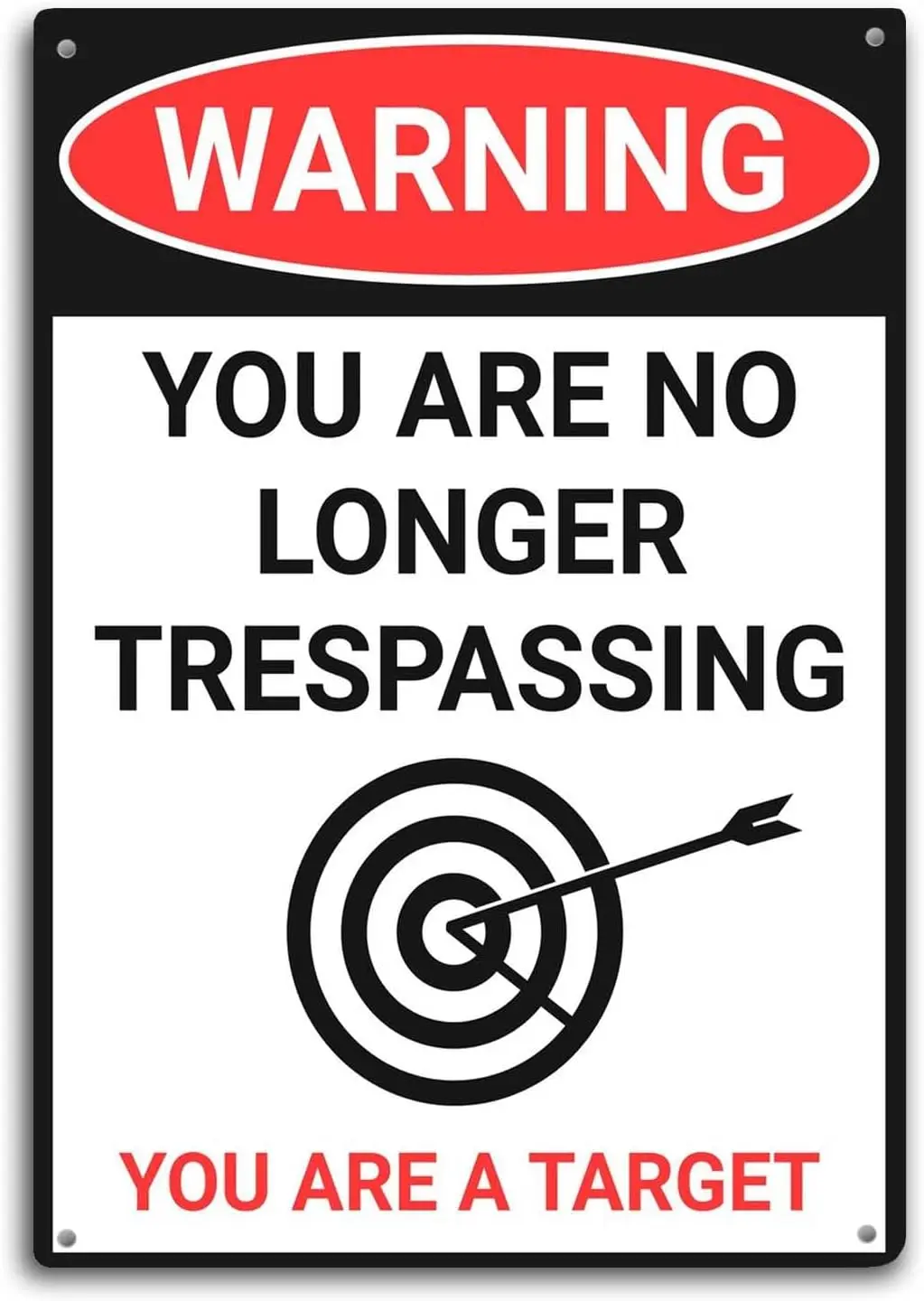 Warning Tin Sign Decor You are on Longer Trespassing Bathroom Wall Art Metal Poster Kitchen Garden Garage Indoor Outdoor Window