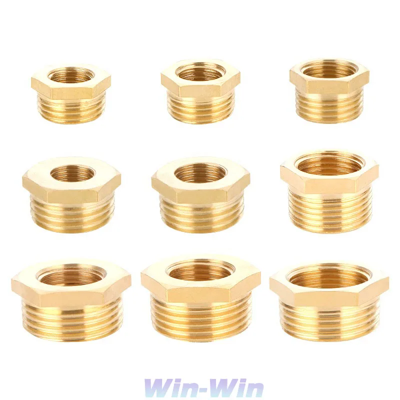 Brass Hex Bushing Reducer Pipe Fitting 1/8 1/4 3/8 1/2 3/4 Female to Male Thread Reducing Water Gas Adapter Coupler Connector