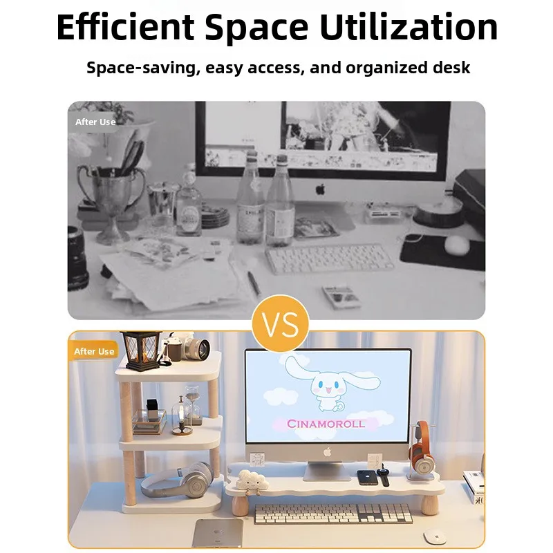 Desktop Elevation Stand Laptop Suspension Organizer Office Special Multi-Function Wood Material Home Decoration Rack