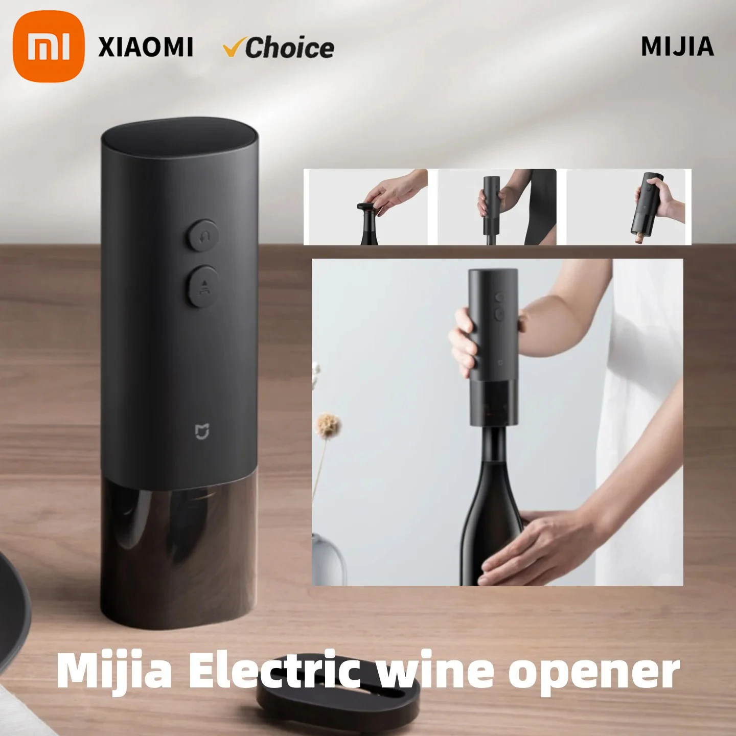 Xiaomi Mijia Electric Wine Opener Battery Automatic Bottle Cap Opener for Red Wine Beer with Foil Cutter Kitchen Accessories -CN