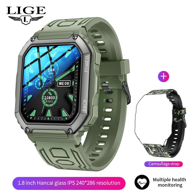 

LIGE Smart Watch GPS Sports Tracker Health Monitor Bluetooth Call Long Standby Waterproof Outdoor Clearance Sale Men's Watch