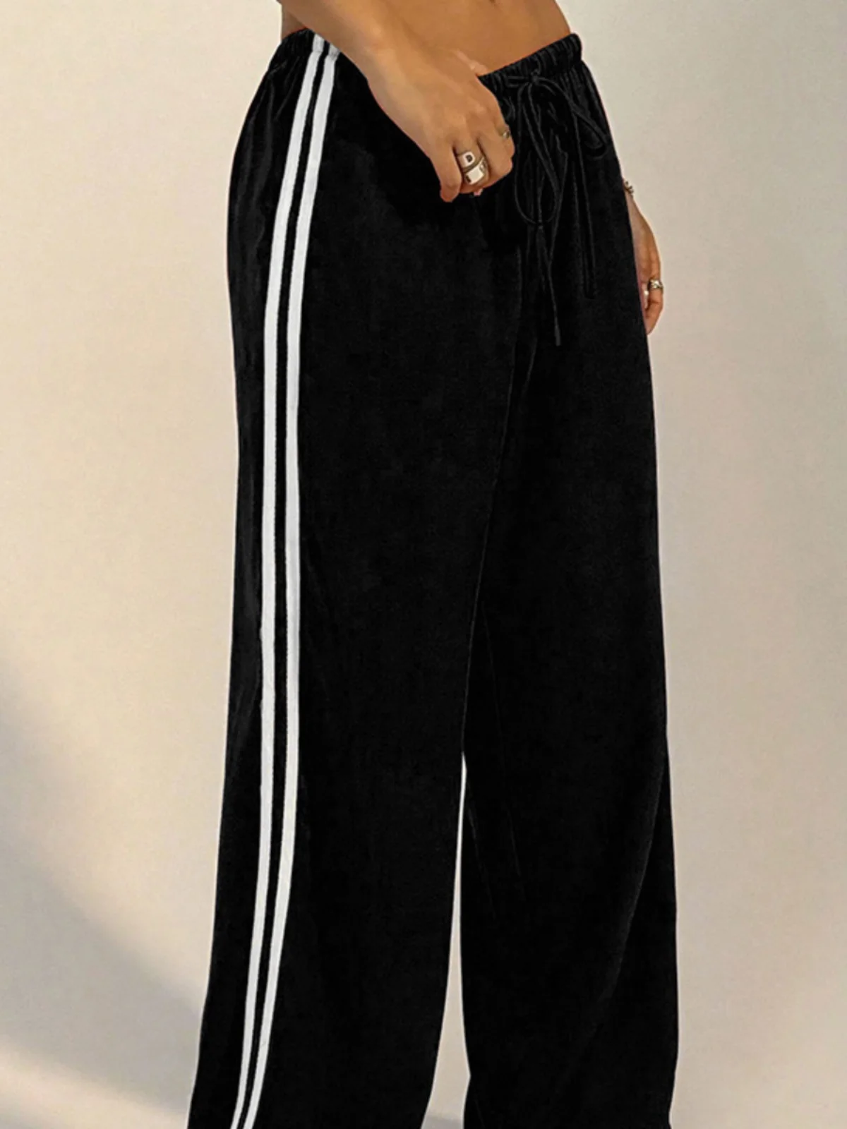 Pantaloni sportivi casual a gamba dritta Vestibilità ampia da donna Pantaloni lunghi versatili e comodi a vita bassa Fibra di poliestere Stagione autunnale