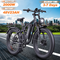 Ridstar E26 Electric Bike 2000W Dual Motor 48V23AH Lithium Battery Electric Bicycle Adult 26*4.0 Inch Fat Tire Mountain E-bike