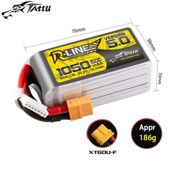 TATTU-R-LINE 5.0 150C 1050mAh 22.2V Akumulator Lipo z wtyczką XT60 do helikoptera RC Quadcopter FPV Racing Drone Parts Akumulator 6S