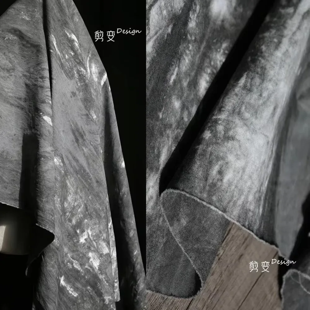 رش الحبر تقديم الرجعية الإبداعية النسيج زهرة رمادية ل معطف السراويل مصمم الأزياء القماش لكل متر Diy بها بنفسك مواد الخياطة #1