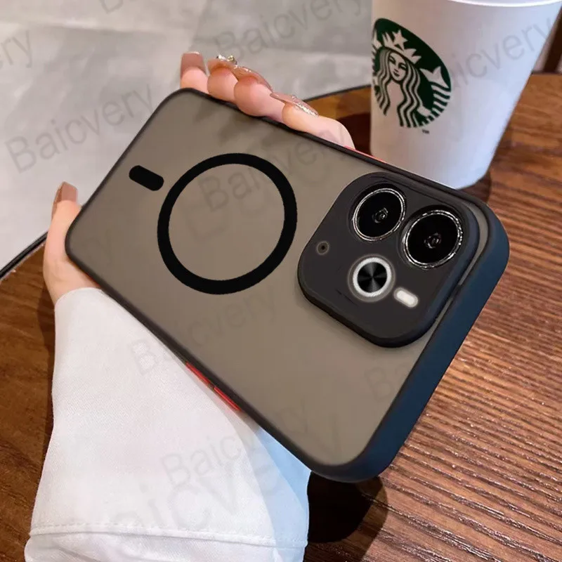 لـ Realme 14 5G/Realme 14T ملون غير لامع مع ملصق شحن لاسلكي