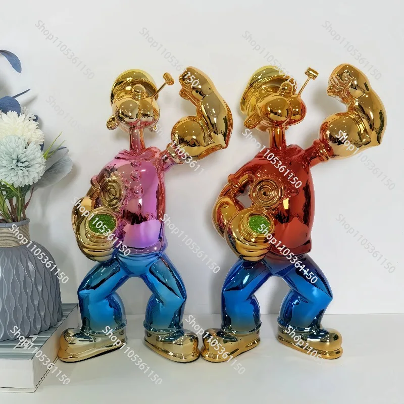 75cmPopeye resin electroplating soft decoration cartoon character model ornaments creative sculpture