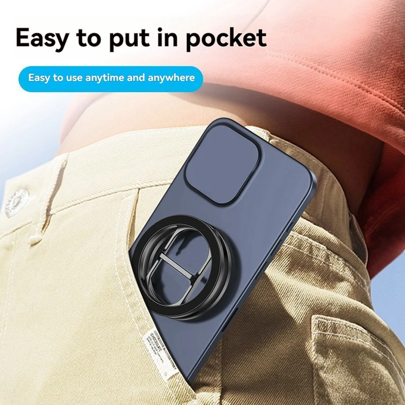 Foldable Double Sided Magnetic Phone Ring Holder For Magsafe Gym Treadmill Universal Folding Car Holder Magnetic Stand