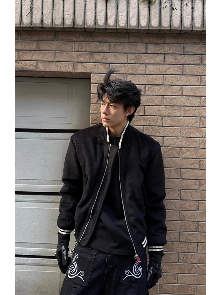 

Bla ort Woolen Jaet Men's Sle American Baseball Suit Cleanfit Jae Trendy Autumn High-End Feeling Haome