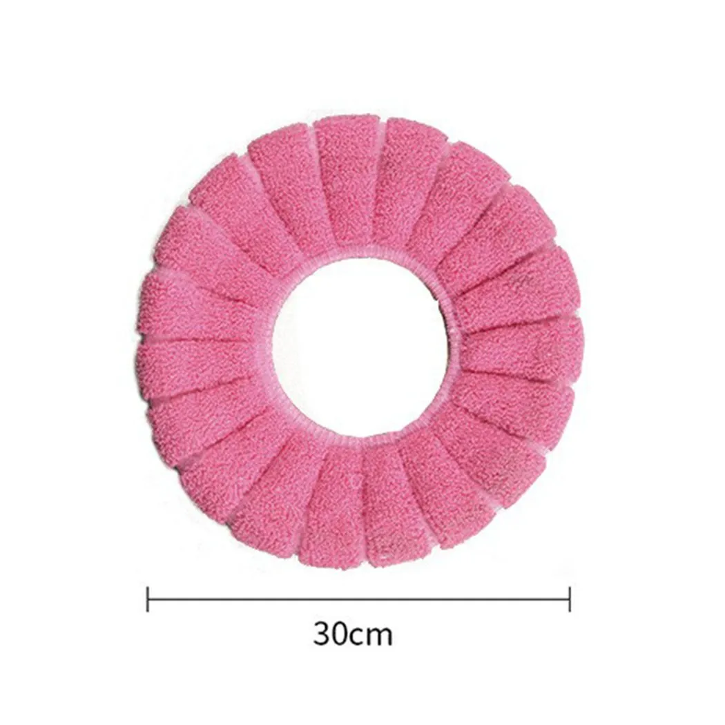 Winter Warm Toilet Seat Cover Mat Bathroom Toilet Pad Cushion With Handle Thicker Soft Washable Closestool Warmer Accessories