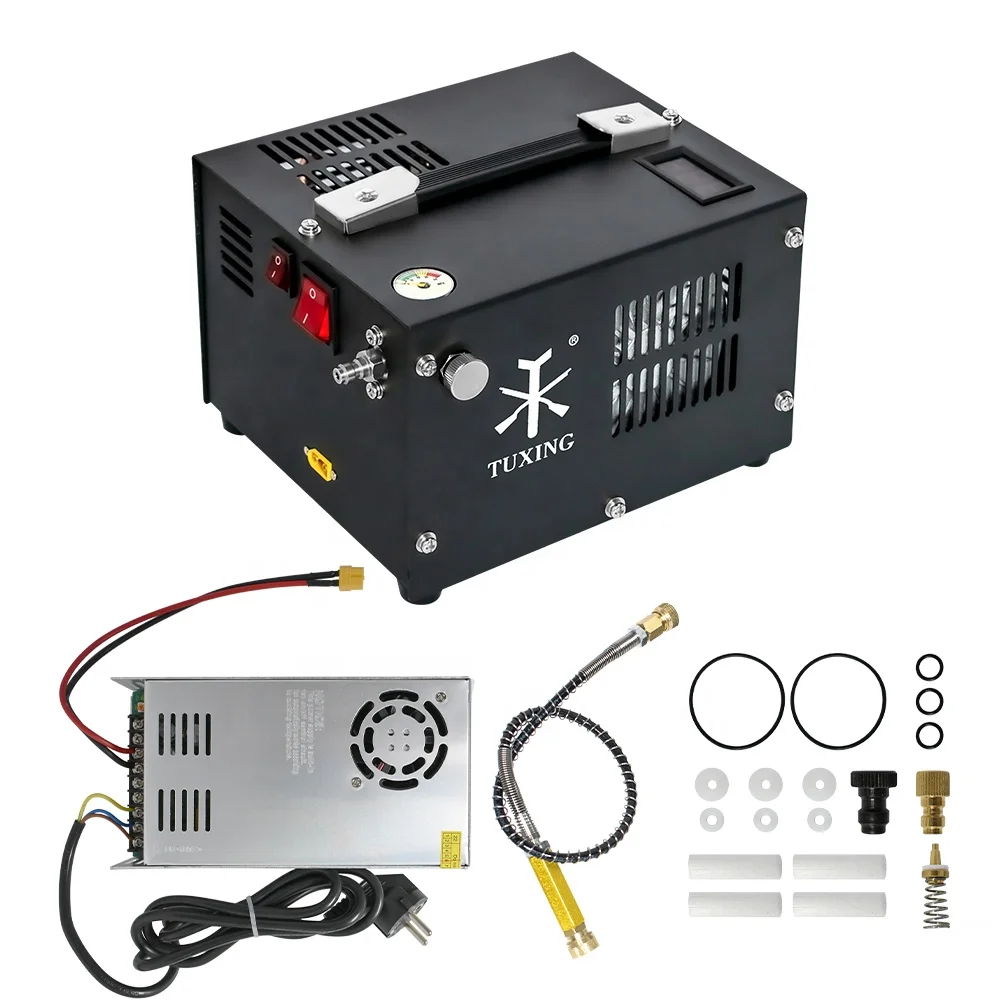 Factory Wholesale 12V 300bar 4500psi 30mpa Portable High Pressure  Oil Free Home Car   Air Compressor