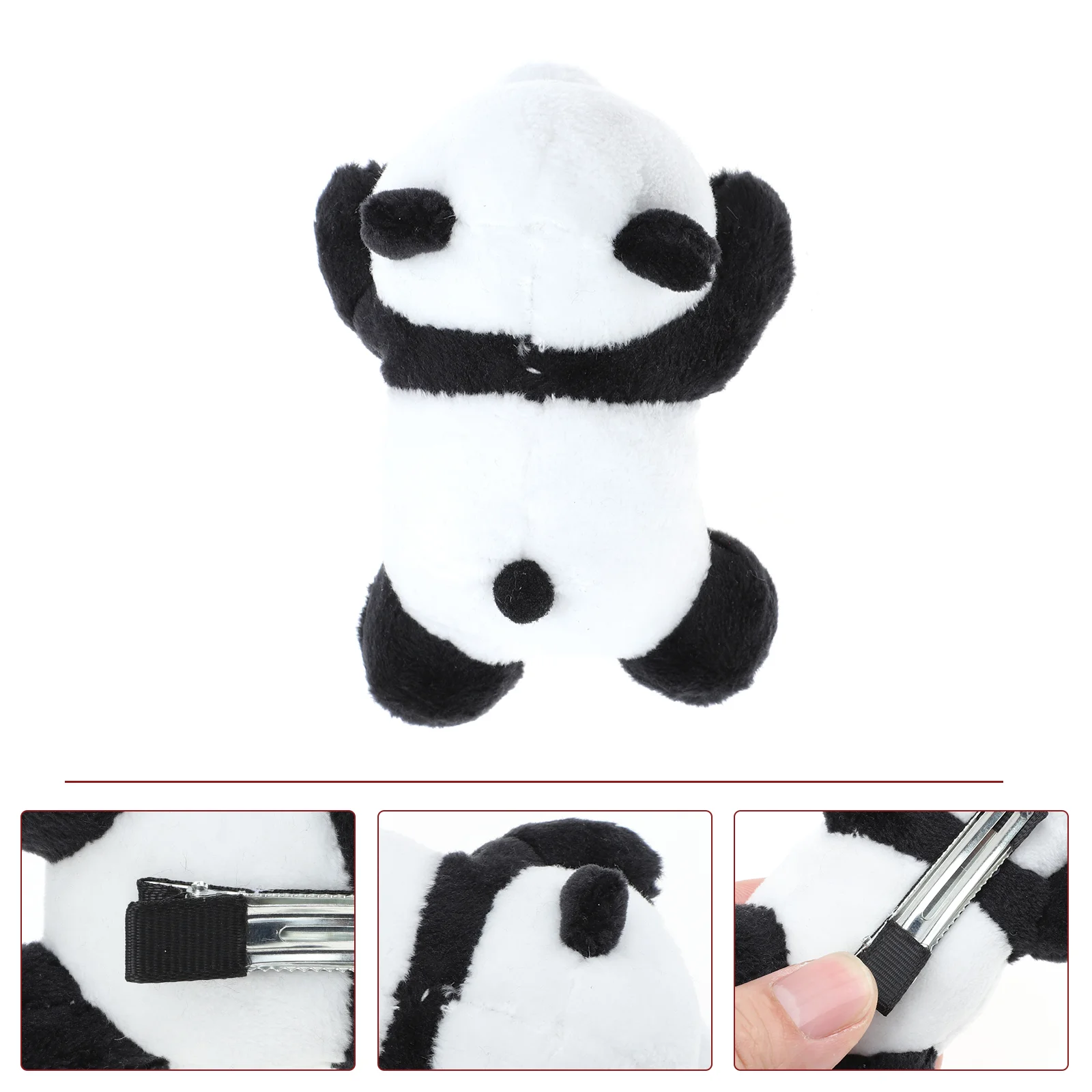 Panda Hairpin Accessories Outfit for Girls Headbands Fluffy Cartoon Animal Hairband Plush Clip Kids Make up Child