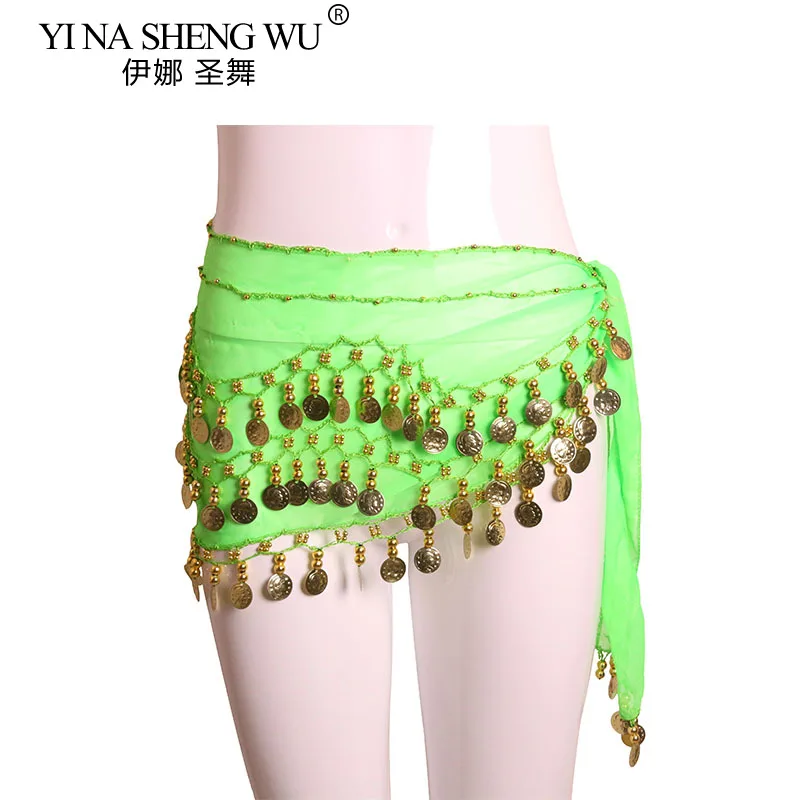 1pc feminino barato dança do ventre hip cachecol acessórios 3 camadas cintos de dança do ventre tom moedas cintura corrente envoltório adulto dança wear cinto