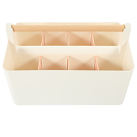 Desktop Organizer Stationery Plastic Storage Box Rounded Corner Multi-Grid Design for Office Supplies Remote Control Pen Holder