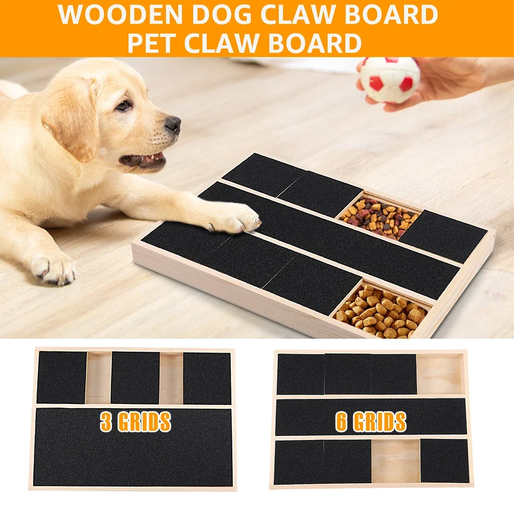 

Когтеточка для собачьих ногтей, 3/6 сеток, деревянная пилочка для собак, игрушка с коробкой для закусок, универсальный инструмент для ухода за когтями щенка, когтеточка для собак