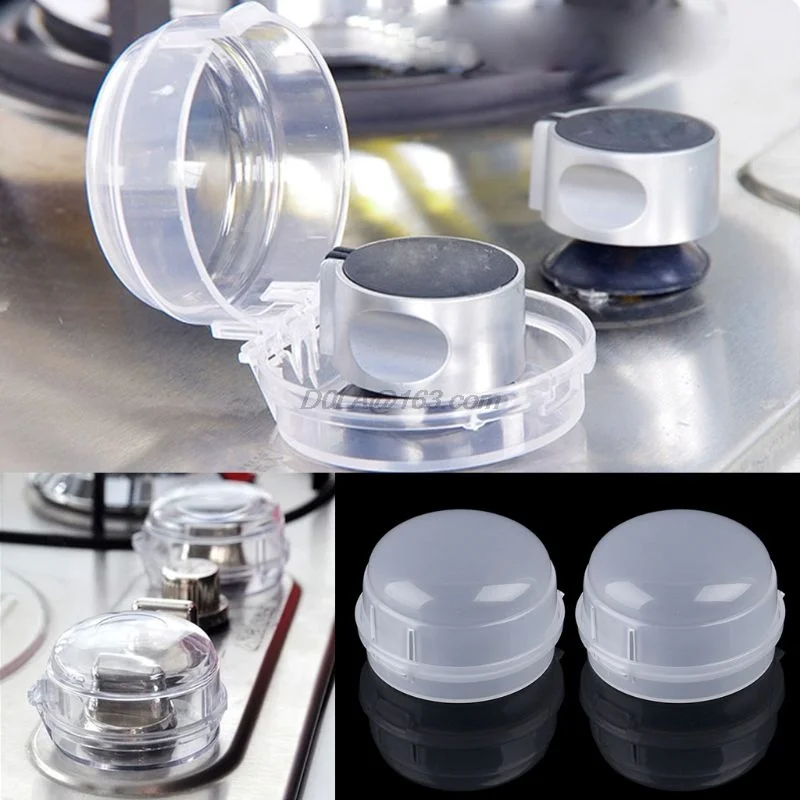 Gas Stove Oven Knob Cover Padlock Lid Lock Protector Baby Kitchen Safety Children Protection