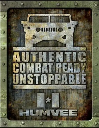 HUMVEE Combat Ready Military American Flag Garage Man Cave Wall Decor Metal Sign