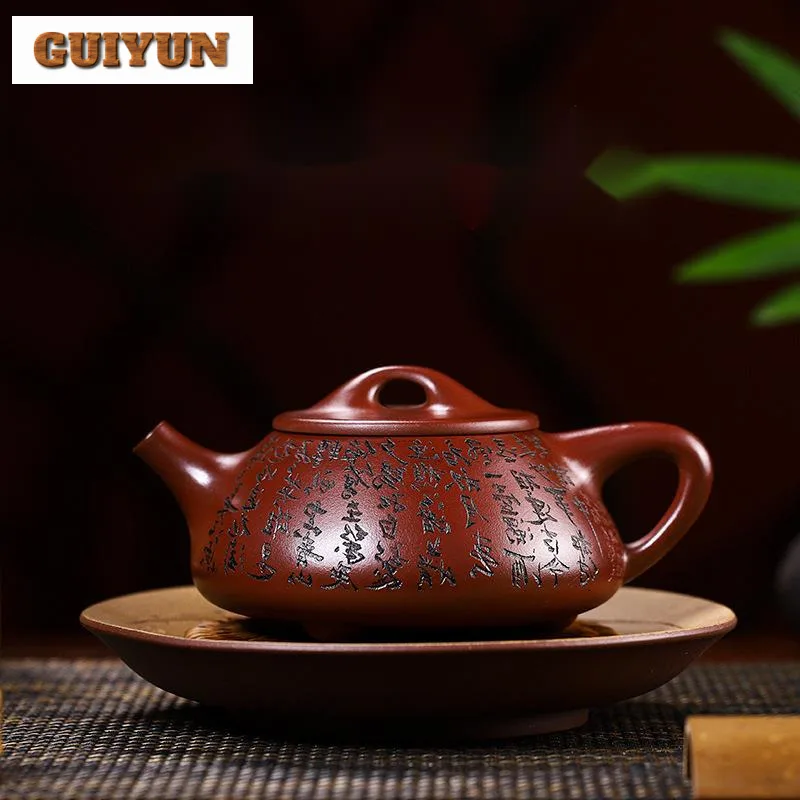 500ml Chinese Yixing Purple Clay Teapots Famous Master Handmade Stone Spoon Tea Pot Beauty Kettle Chinese Zisha Tea Set Gifts