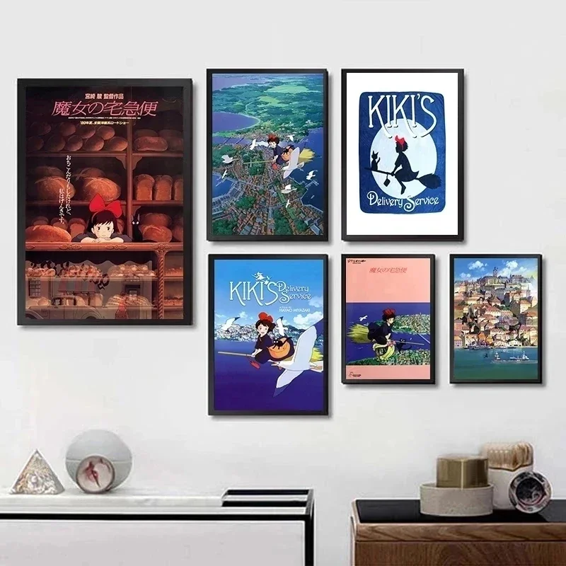 Japanese Anime Kiki Delivery Service Posters Print Canvas Painting Living Room Decoration Module Pictures Wall Art Home Decor