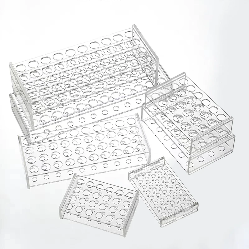 1.5ml/5ml/7-10ml/10-15ml/50ml Holder Organic Glass Test Tube Stand  8/24holes Vents Hole Diameter Plexiglass Centrifuge Tube Rac