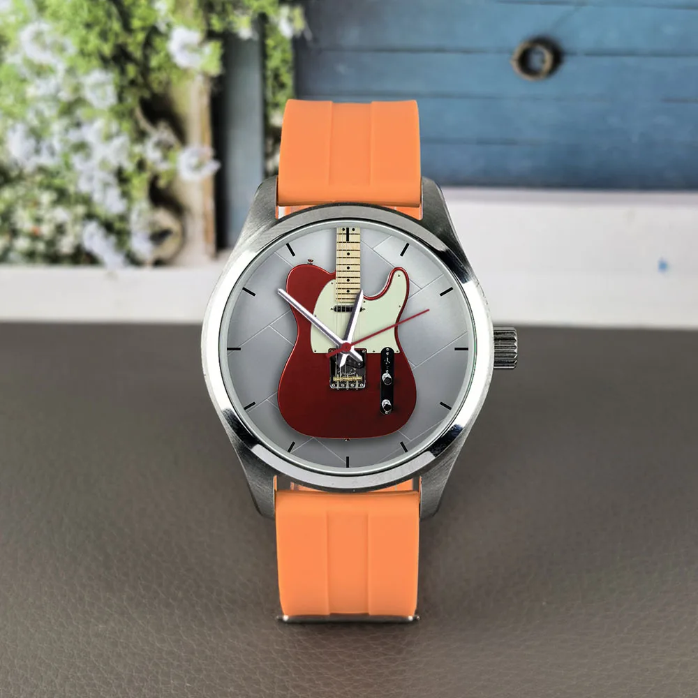 

Дизайн бас-гитары, циферблат, персонализированные крутые памятные часы для музыканта, нейтральные универсальные часы, подарочные часы, 5 бар, водонепроницаемые