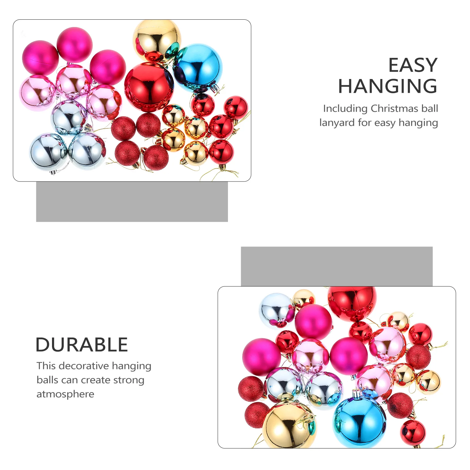 

Decoration Christmas Ball Decorative Hanging Ornaments Multicoloured Baubles Prom Festival Balls Plastic Colorful Showcase