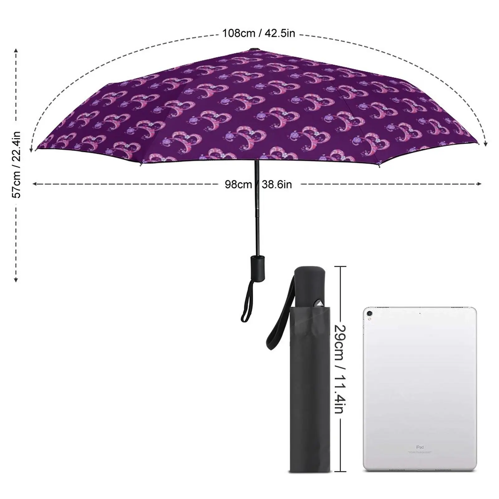 Letter B Print Umbrella Abstract Art Automatic UV Protection Umbrella Stylish Art Summer Portable Umbrella