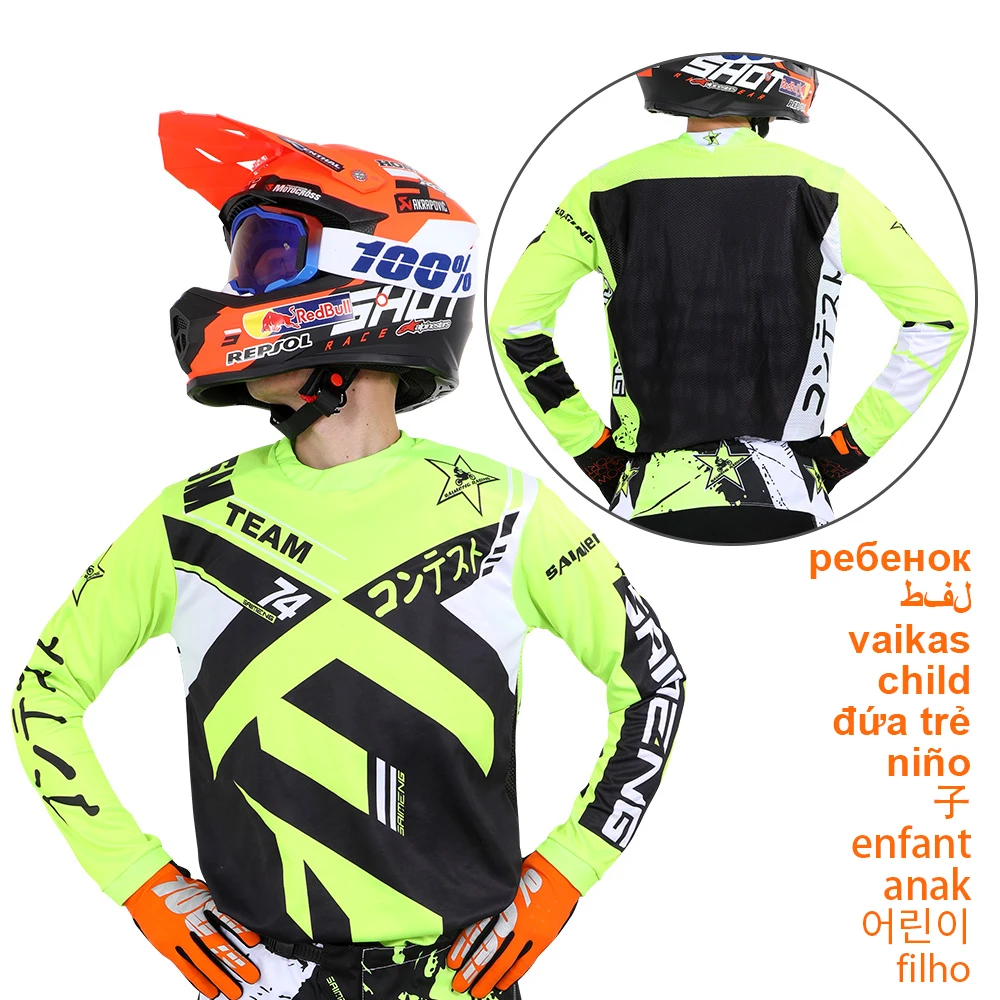 Motocross 2022 Downhil Cycling Jersey child Motocross Cycling Off Road Dirt Bike Riding MTB DH child Racing Long Sleeve Shirt