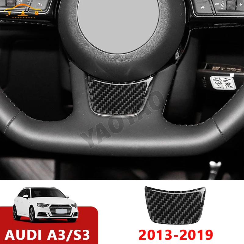 

Carbon Fiber Steering Wheel Trim Cover Stickers For Audi A3 S3 2013-2019 Auto Accessories