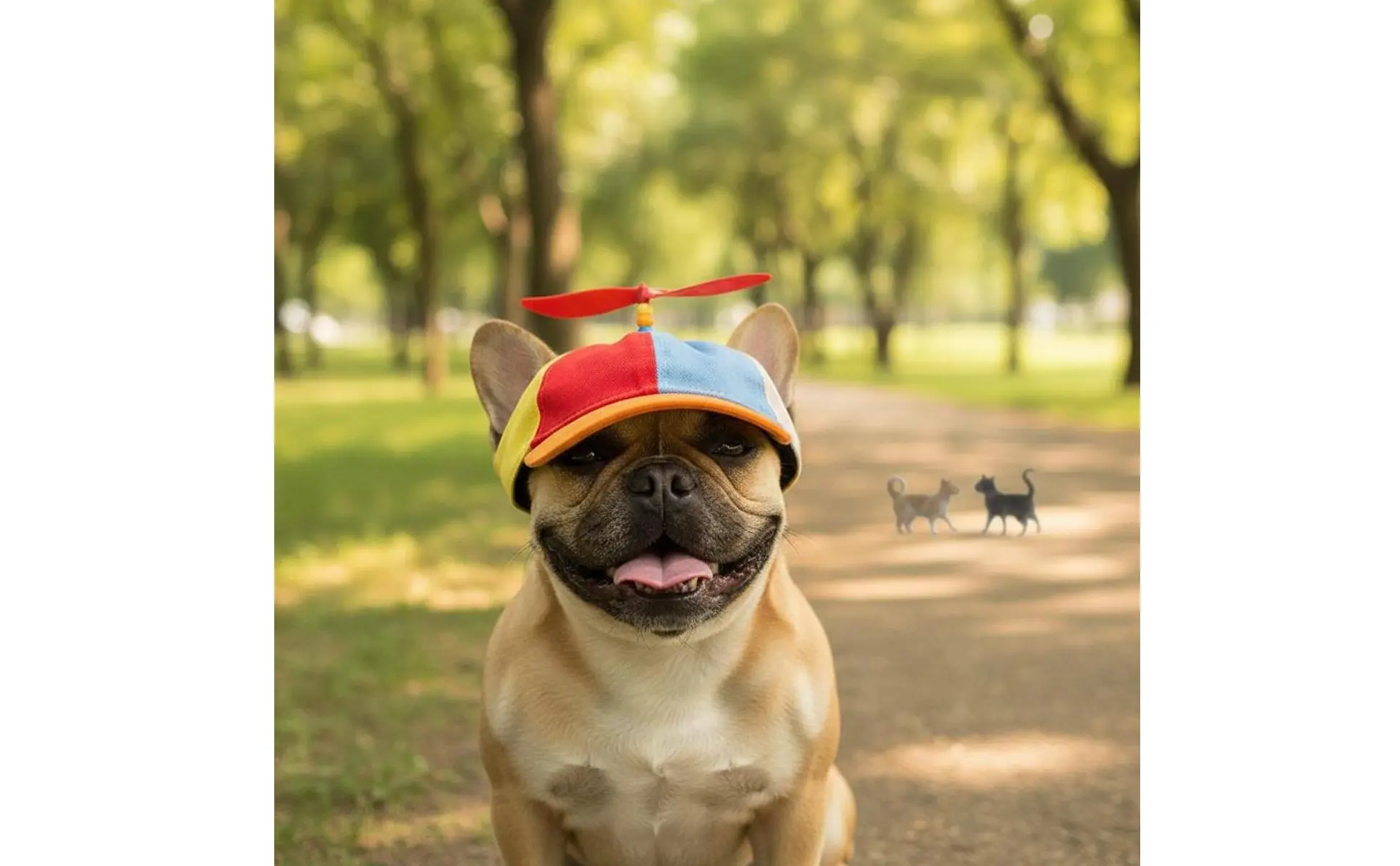 Rotating Propeller Dog Cap Adjustable Strap Pet Propeller Hat Dog Helicopter Hat Aural Holes Rainbow Pet Sport Cap Lightweight