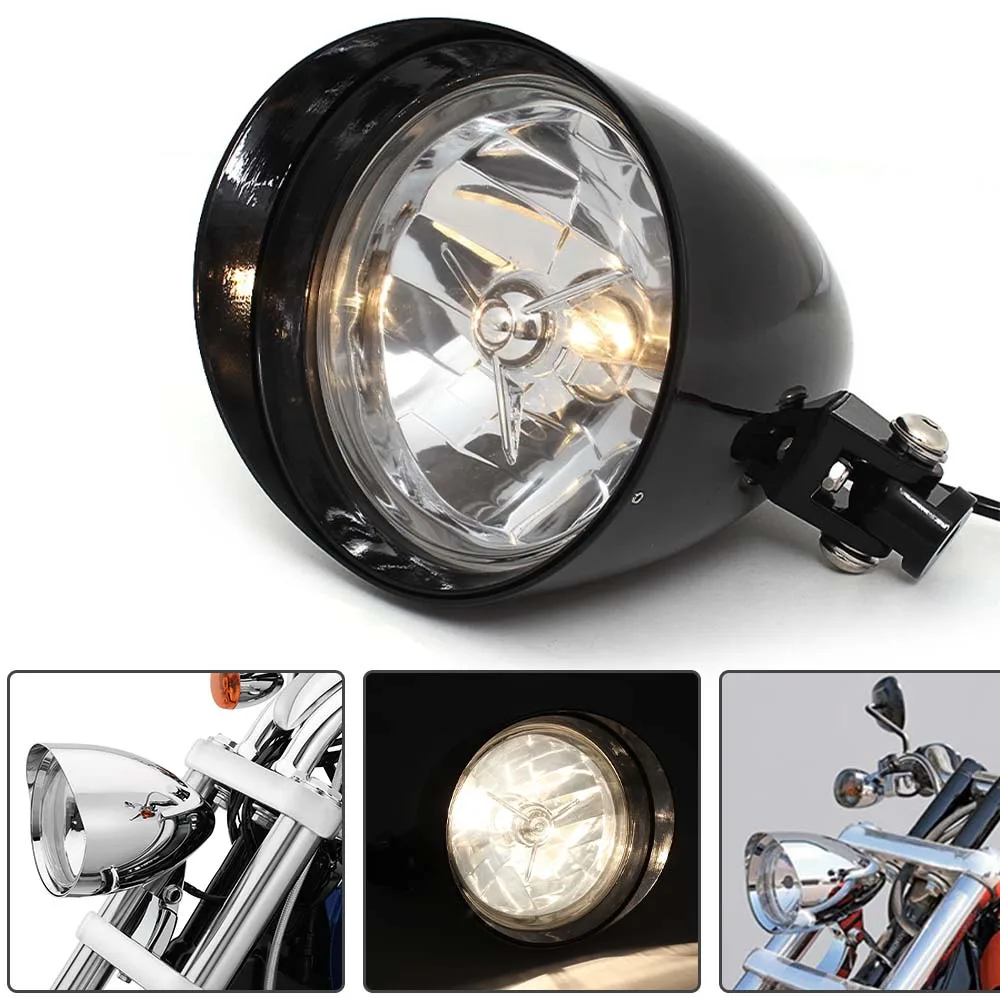 Motorcycle H4 Hi/Low Halogen Bulb LED Headlight 6