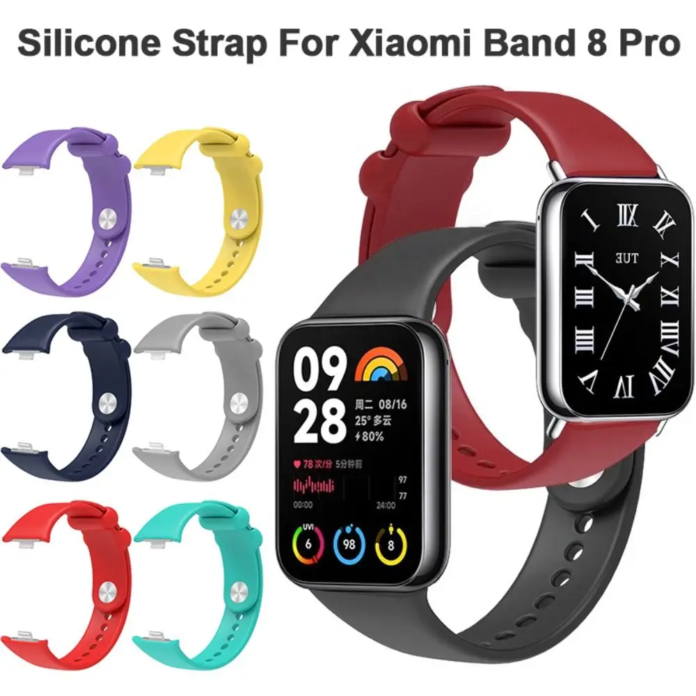 New Soft Silicone Strap For Xiaomi Band 8 Pro Replacement Watch Wristband Bracelet for Mi Band 8 Pro Smart Watch Accessories