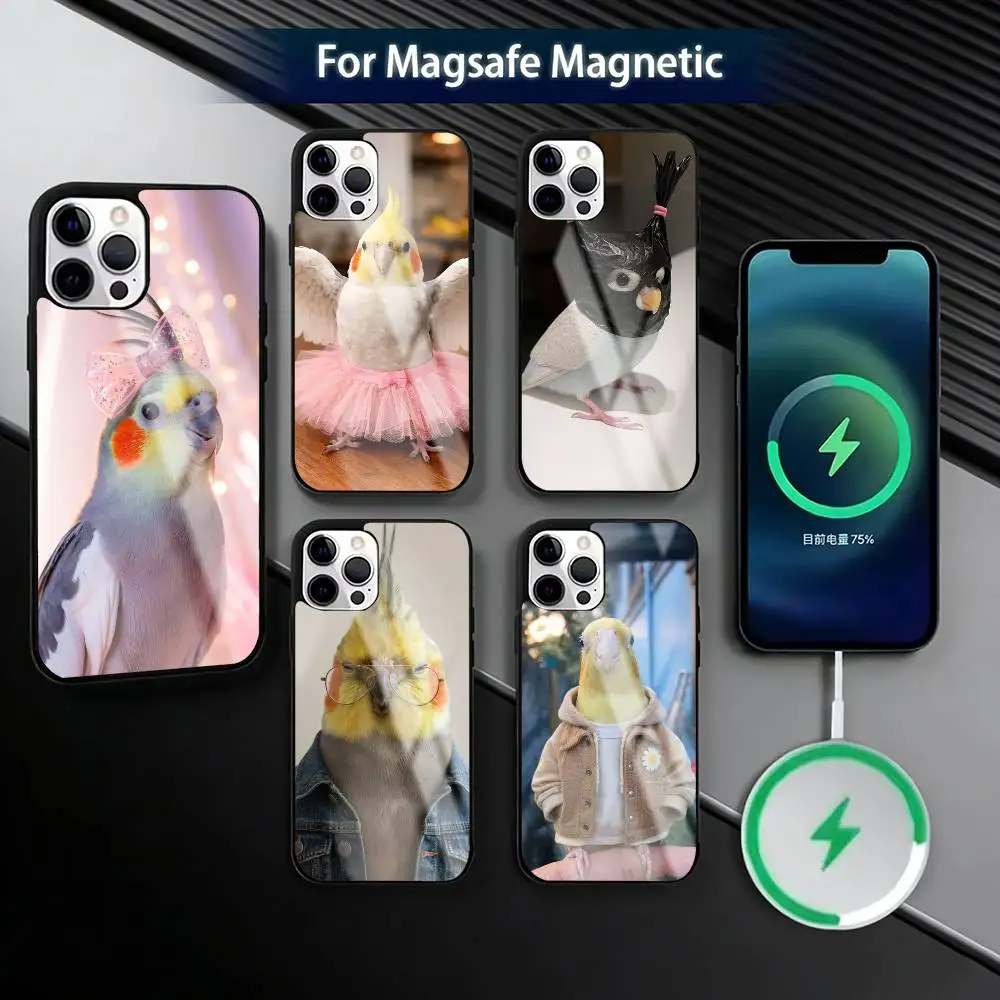 

Chubby C-Cockatiel Phone Case For iPhone17,16,15,14,13,12,11 Plus,Pro Magnetic For Magsafe Wireless Charging