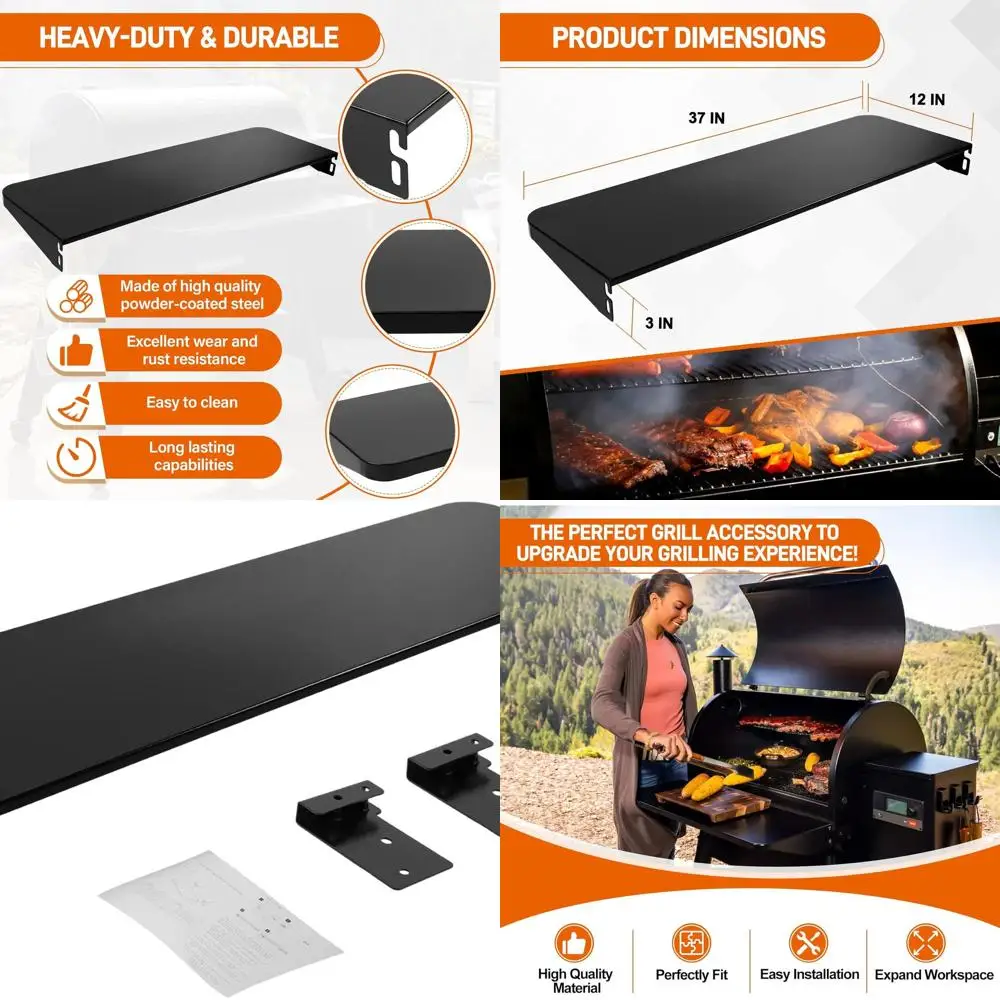 

Sturdy Folding Front Shelf for Traeger Pro 34, Texas Elite 34, Century 885, Eastwood 34 Pellet Grills, 37 x 12 Heavy-Duty Access