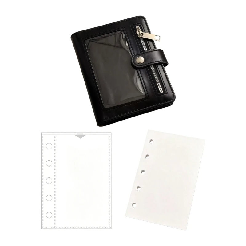 E65E Portable Loose-Leaf Planner Book with PU Cover for Journaling