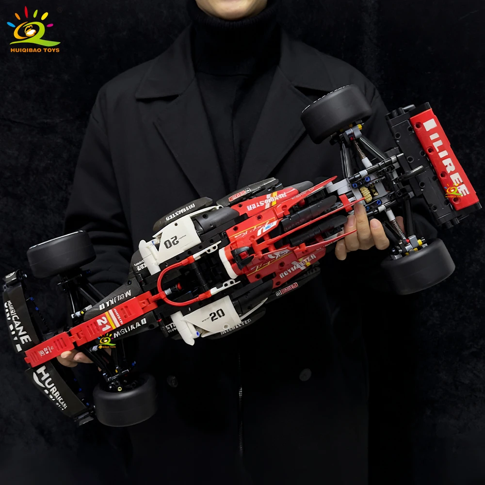 HUIQIBAO 1:8 MOC course sport blocs de construction de voiture ensemble ville course voiture à collectionner modèle briques Kit adulte Collection ornement