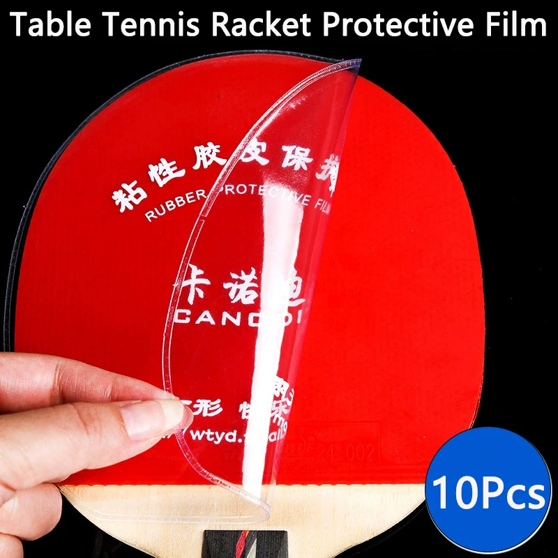 

10Pcs Self Adhesive Table Tennis Racket Protective Film Non-sticky Transparent Ping Pong Bat Rubber Protector Cover Accessories