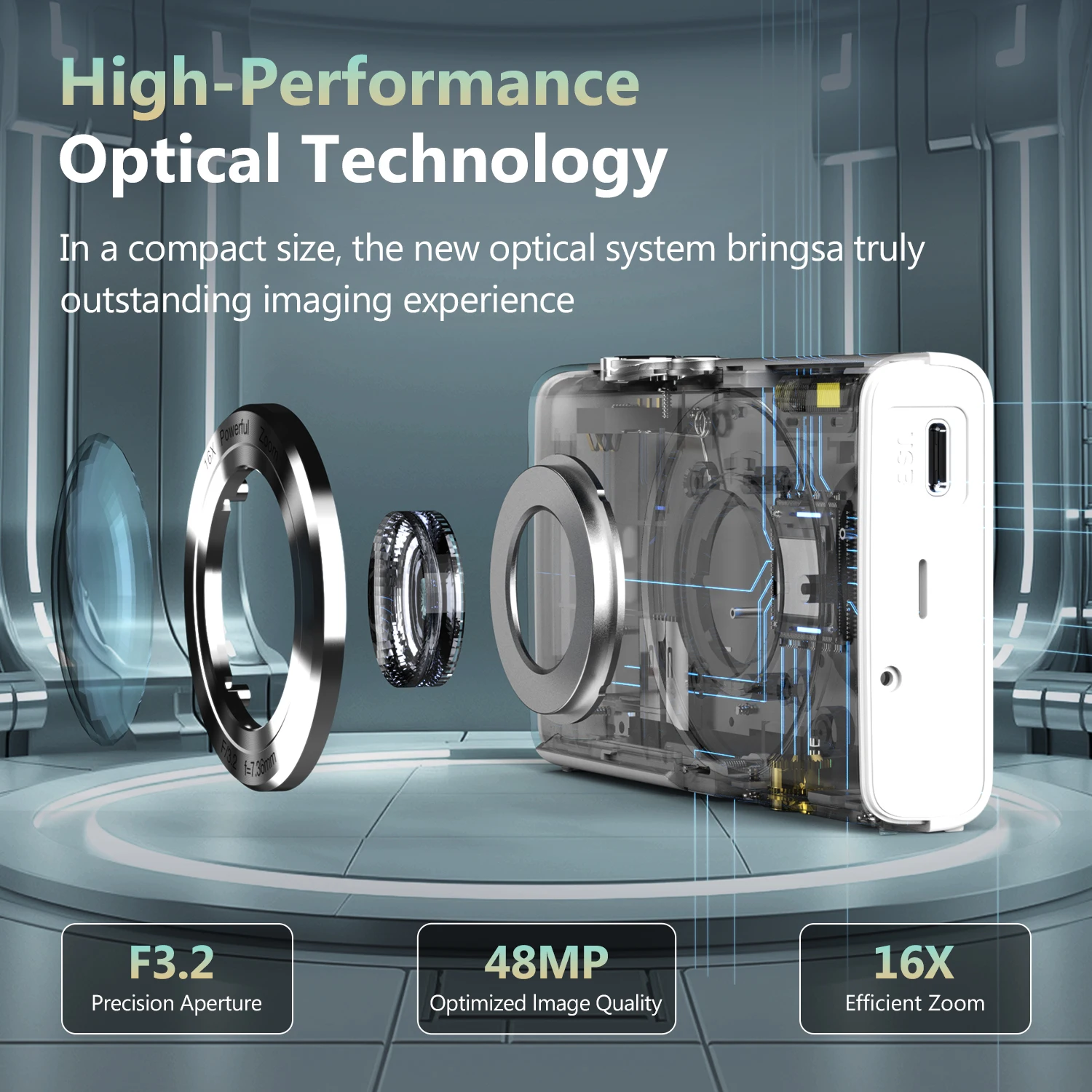 STUOGYUM 4K Digital Camera Autofocus Vlogging Camera HD 48MP with 2.8" Large Screen Entry-Level Kids Campus Mini Retro Cam #4