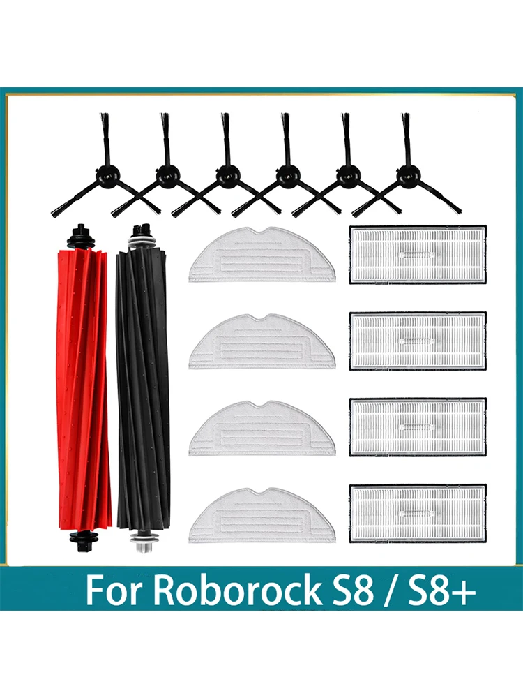 Accessories for Roborock S8 / S8+ Robot Vacuum Spare Parts Main Side Brushes Mop Cloths HEPA Filters Dust Bags Consumables