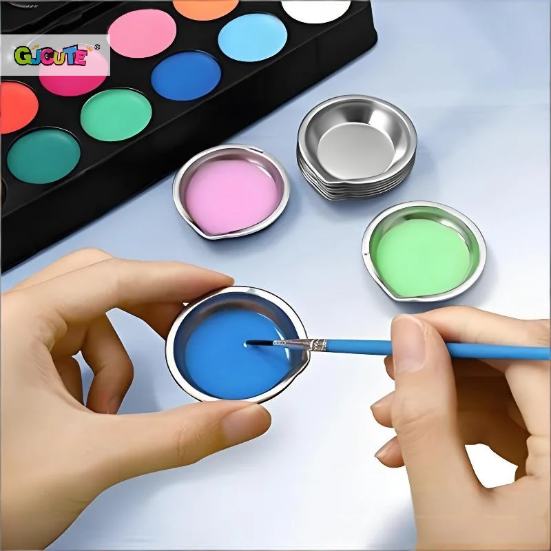 Stainless Steel Painting Color Bowls Oil Paint Trays Paint Color Mixing Cups Color Mixer Children DIY Painting Tools
