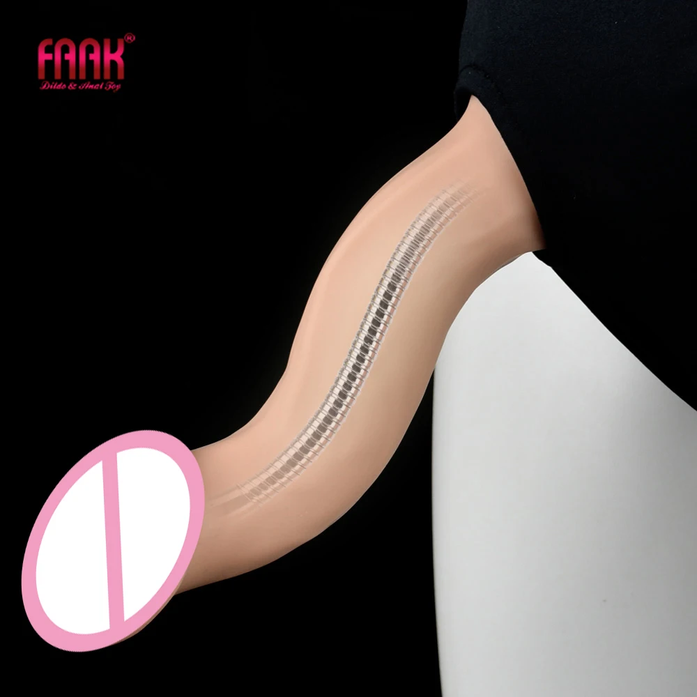 FAAK Dual Density Silicone Strapon Realistic Dildo Skin Touch Posable Steel Core Penis Sex Toys For Women Men G-spot Stimulate