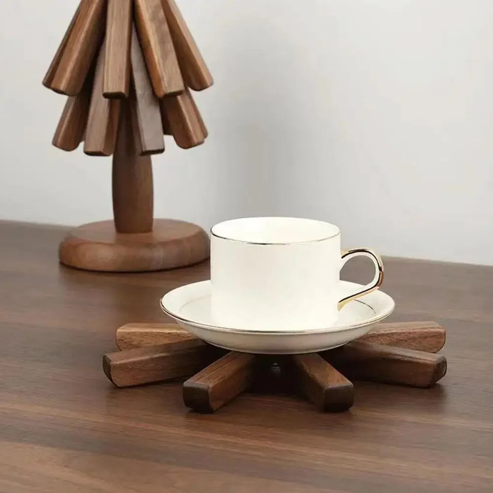 

Walnut Tree Hot Pot Stand Wooden Trivets For Hot Dishes Tree Shape Trivet Set Coaster For Teapot Hot Pots Easy Storage New