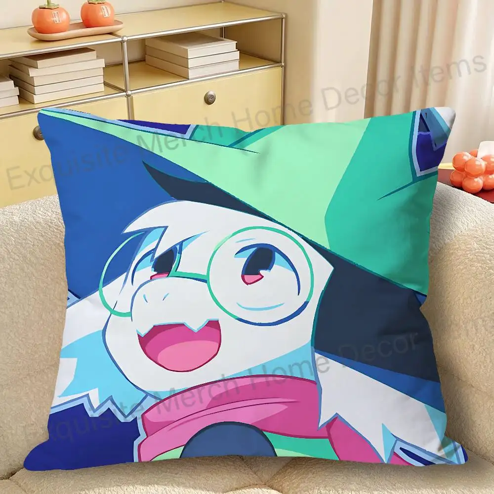 Ralsei D-Deltarunes Polyester Printed Pillow Cover Square 30 40 45 50 60 65 cm Soft for Sofa Bed Car Home Decor