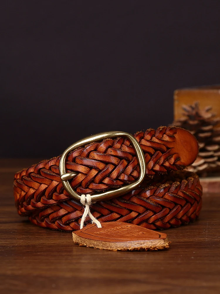 ceinture-en-cuir-veritable-tissee-a-la-main-avec-boucle-en-cuivre-design-ajoure-pour-hommes-et-femmes-style-retro-ceinture-de-cowboy-western