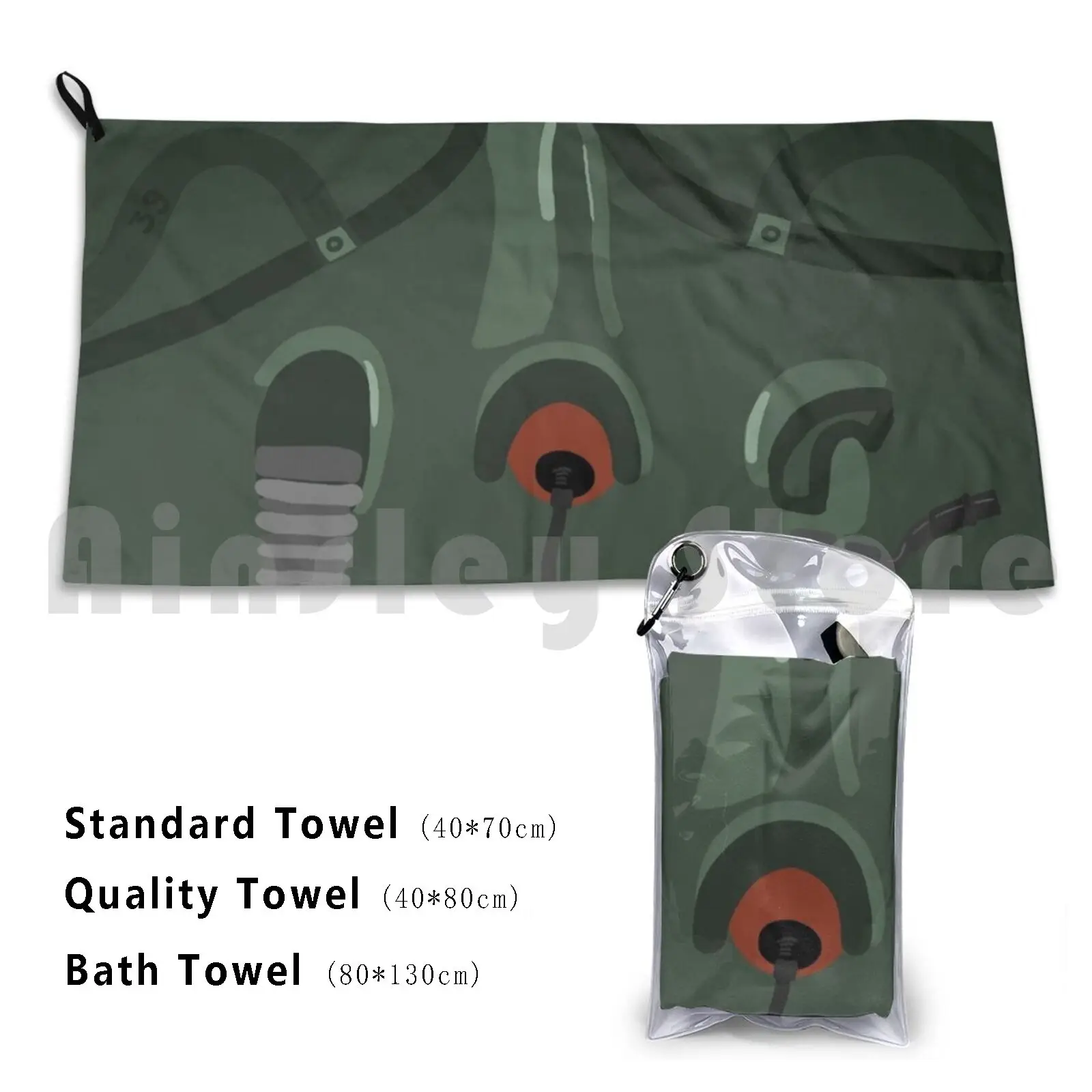 Airforce Pilot Oxygen Beach Towel Quick Dry Quality Towel Gas Army Cockpit Pilot Airforce Patriotic Usa