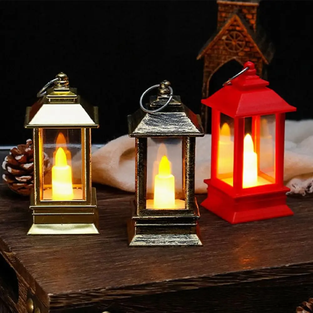 Retro LED Electronic Candle Light Flameless Warm Light Mini Square Night Lights European Style Creative Christmas Tree Decor