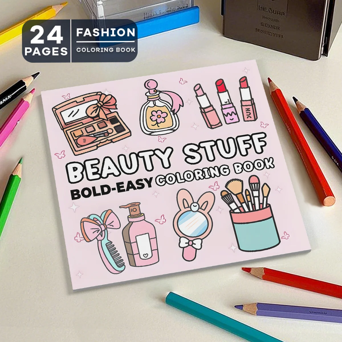 

Pink-Themed Coloring Book for Adults - 24 Pages of Fun and Relaxation, Versatile Design for Creative Coloring Enthusiasts