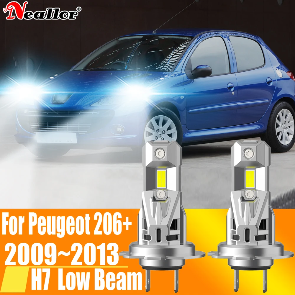 

2x H7 Led Headlight Canbus No Error H18 Car Bulb High Power 6000K White Light Diode Lamp 12v 55w For Peugeot 206 plus 2009~2013