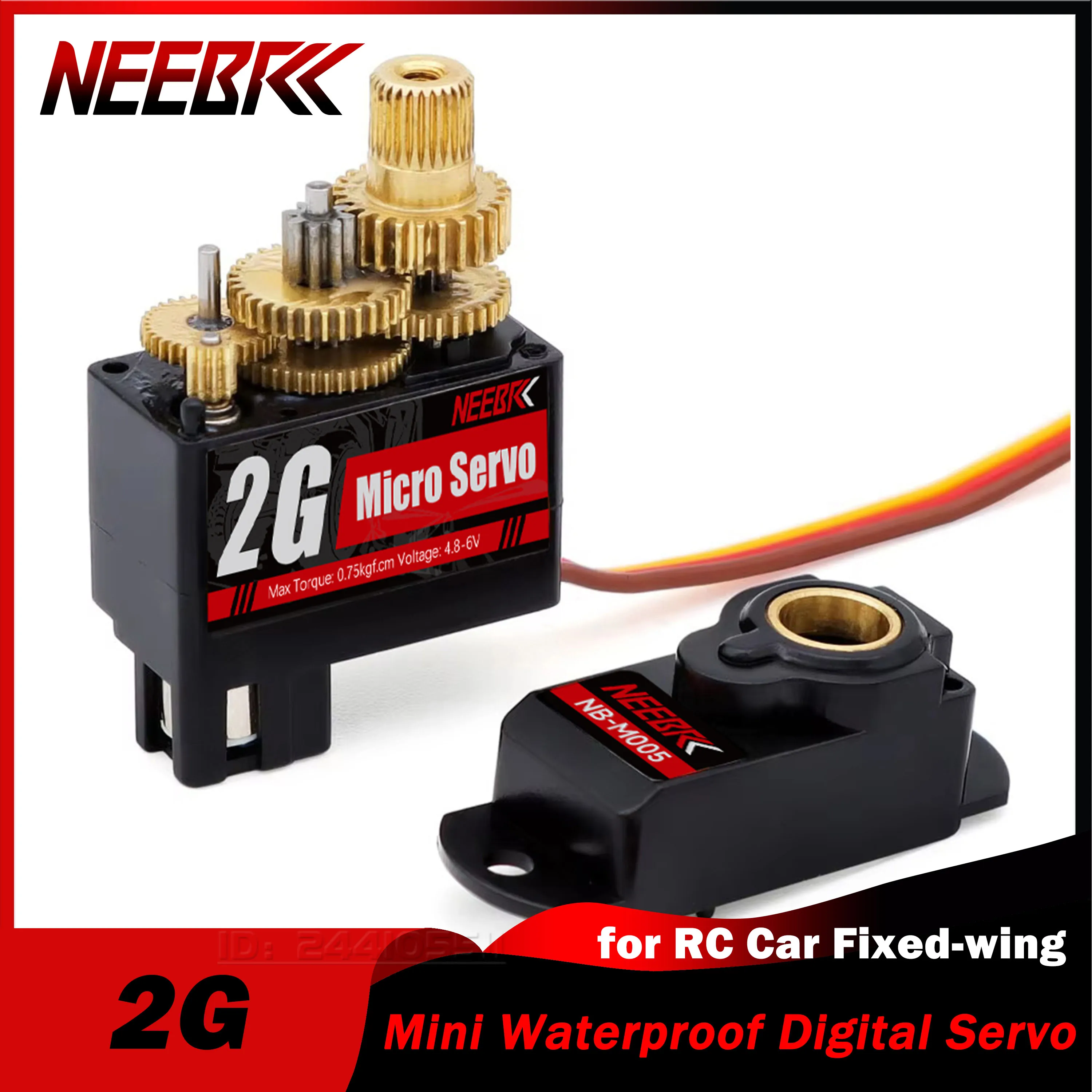 NEEBRC 2g Mini Metal Gear Digital Servo Waterproof Coreless Motor for RC Micro Car Fixed-wing Plane Helicopter Robot Part Toy