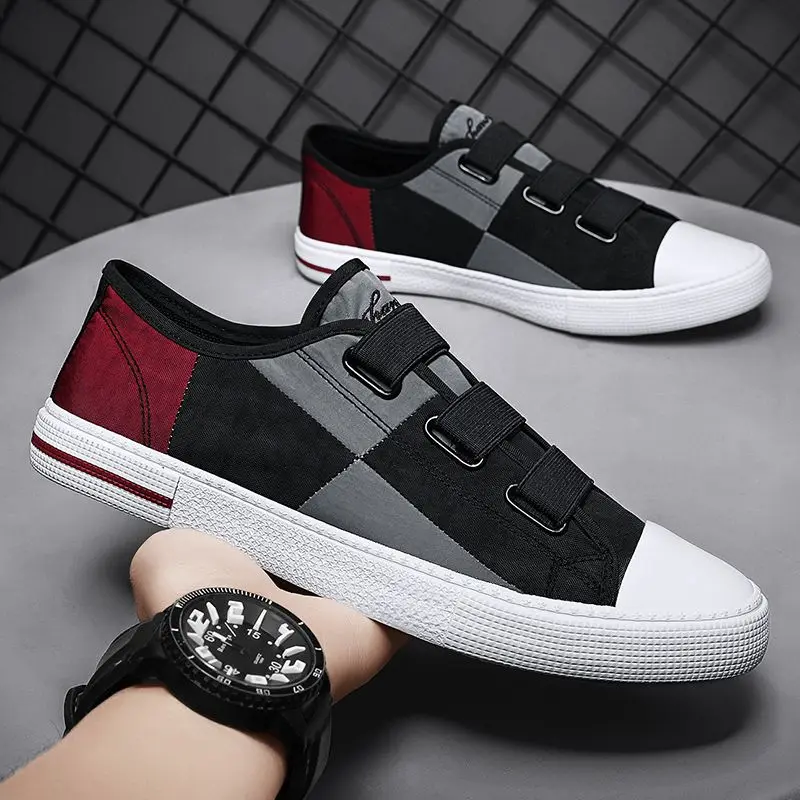 Vulcanize Shoes for Men Lightweight Colorfu Canvas Walking Retro Elegant Shipping Free Sneakers Man High Quality Fashion Social